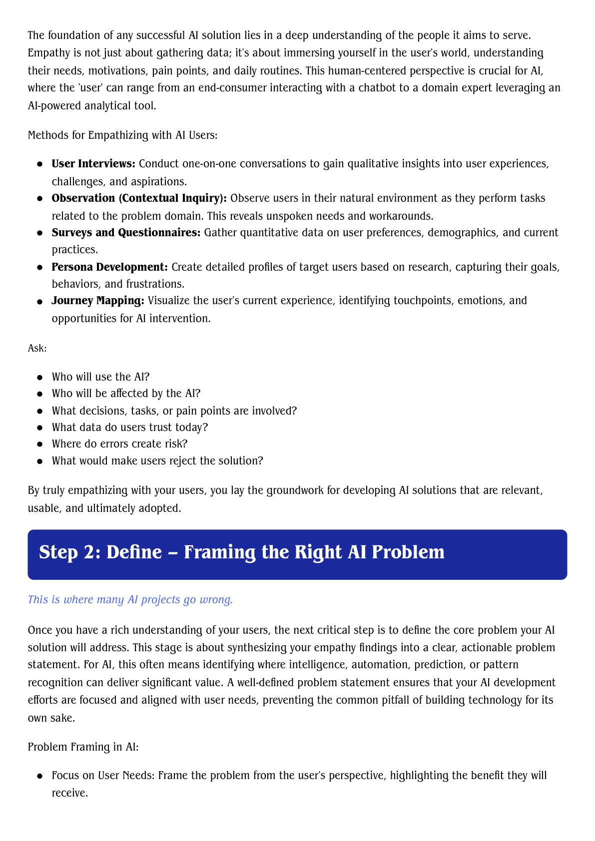 Design Thinking for AI page 2